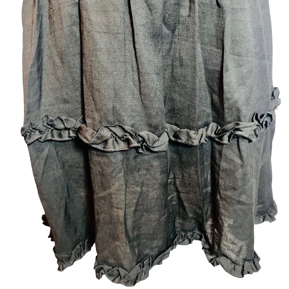 Trixxi Francesca's Black Ruffle Mini Dress V-Neck Puff‎ Sleeve L NEW Rodeo - Picture 10 of 15